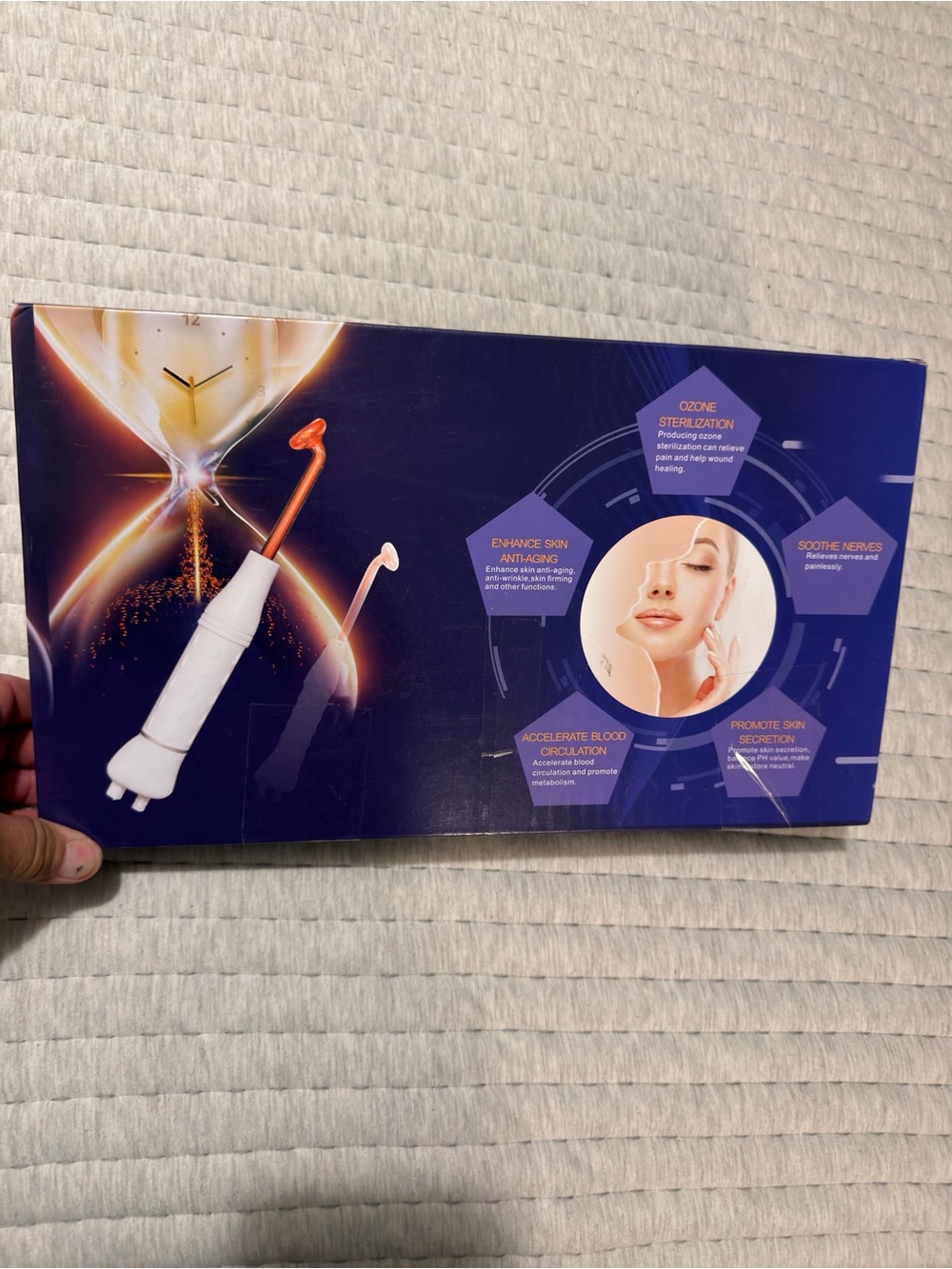 Facial Therapy Device - White with Rose Gold Accents